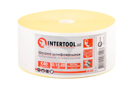 Шлифовальная шкурка Intertool - 115 мм x 50 м x P40 бумага