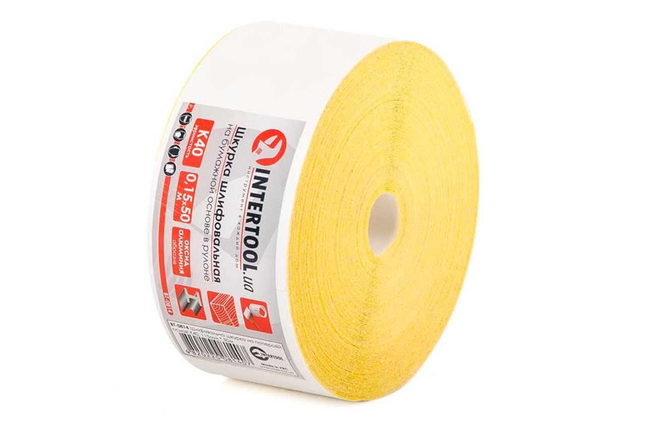 Шлифовальная шкурка Intertool - 115 мм x 50 м x P40 бумага