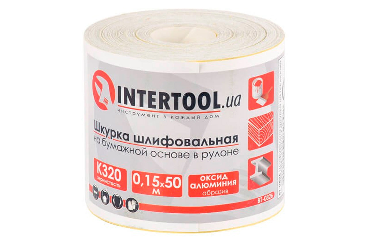 Шлифовальная шкурка Intertool - 115 мм x 50 м x P320 бумага