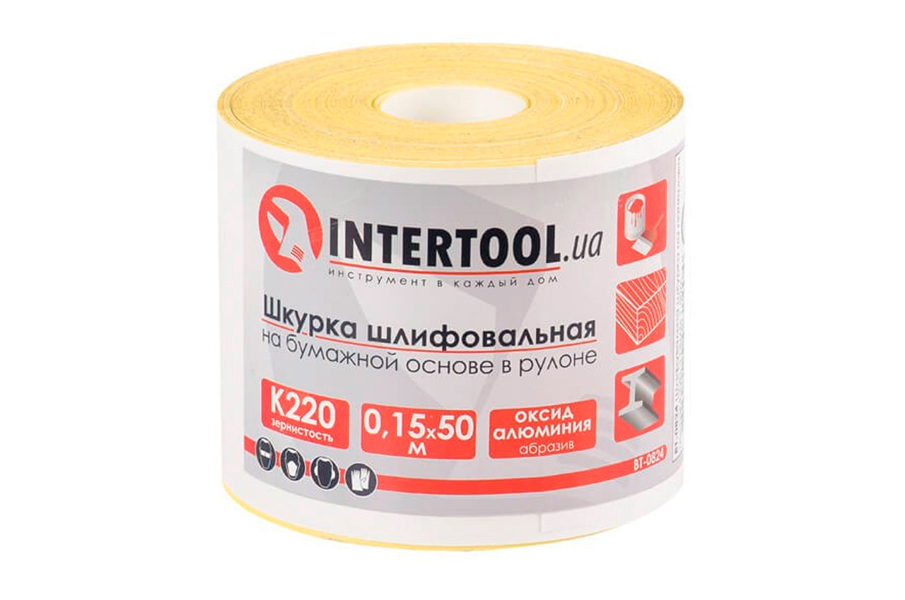 Шлифовальная шкурка Intertool - 115 мм x 50 м x P220 бумага