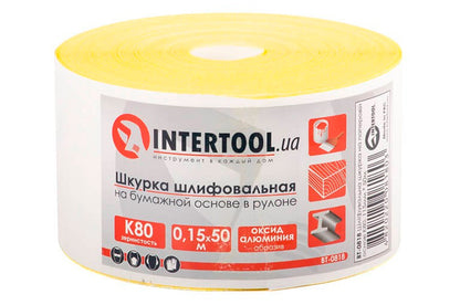 Шлифовальная шкурка Intertool - 115 мм x 50 м x P80 бумага