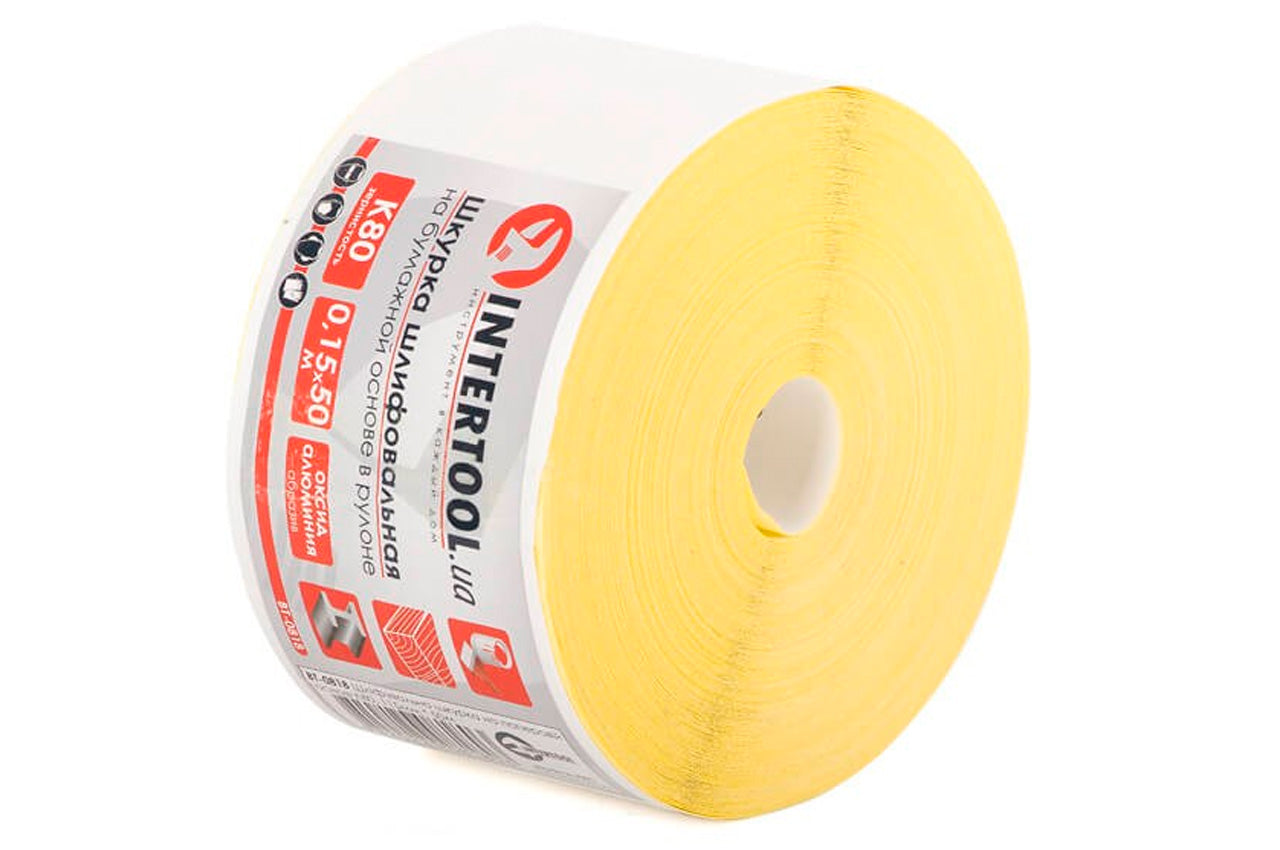 Шлифовальная шкурка Intertool - 115 мм x 50 м x P80 бумага