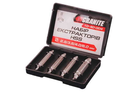 Набор экстракторов для винтов Granite - 4 шт.