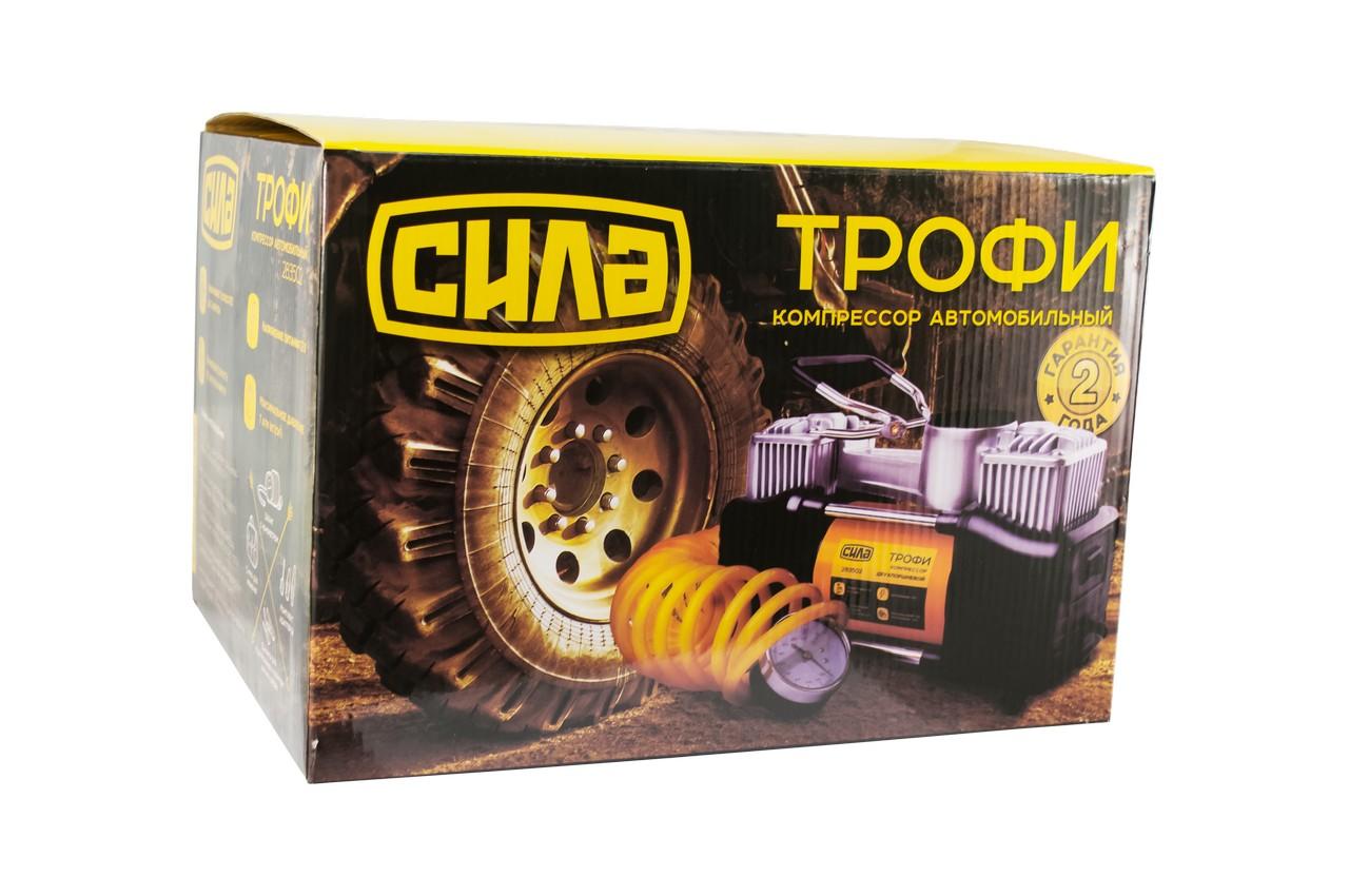 Автомобільний мінікомпресор Сила - 12 В x 10 bar x 85 л/хв, двопоршневий