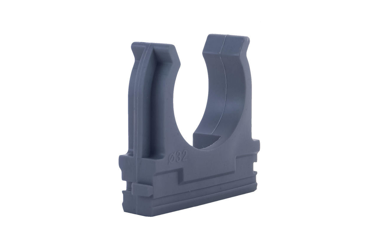 Клипса для гофры Apro - 32 мм серая (50 шт.)