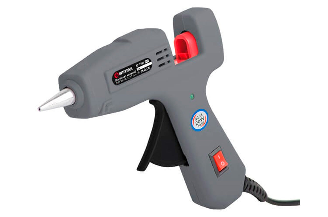 Пистолет клеевой Intertool - 7,2 мм x 20 Вт