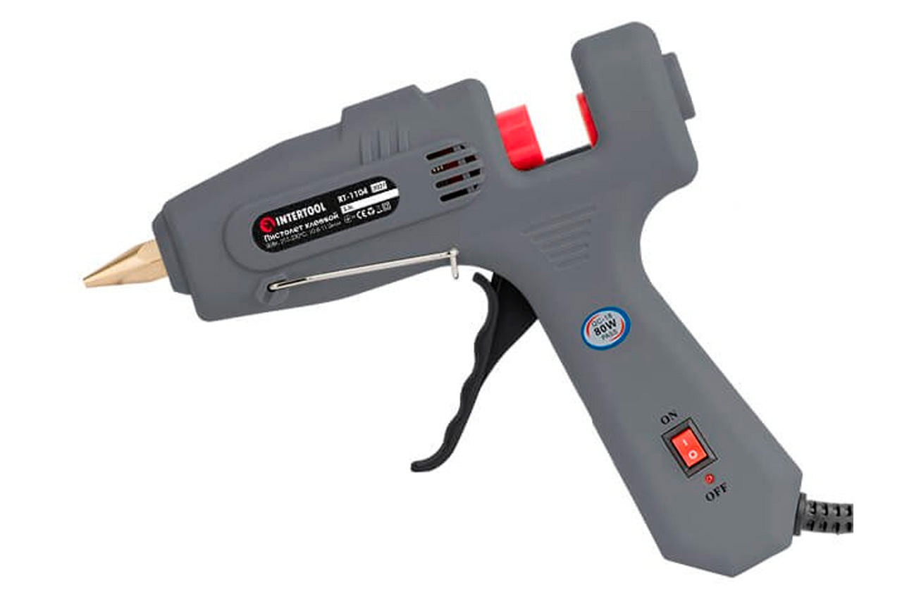 Пистолет клеевой Intertool - 11,2 мм x 80 Вт