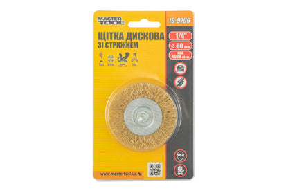 Щетка дисковая на дрель Mastertool - 60 мм рифленая