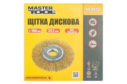 Щетка дисковая Mastertool - 150 x 22,2 мм рифленая