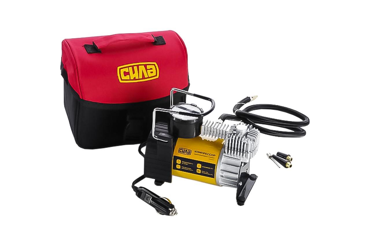 Автомобільний мінікомпресор Сила - 12 В x 10 bar x 35 л/хв, однопоршневий автостоп
