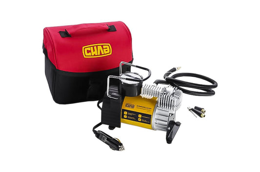 Автомобільний мінікомпресор Сила - 12 В x 10 bar x 35 л/хв, однопоршневий автостоп