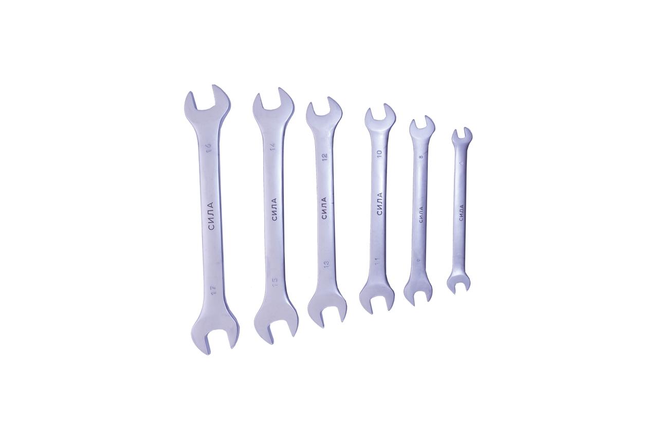 Набор рожковых ключей Сила - 6 шт. (6-17 мм)