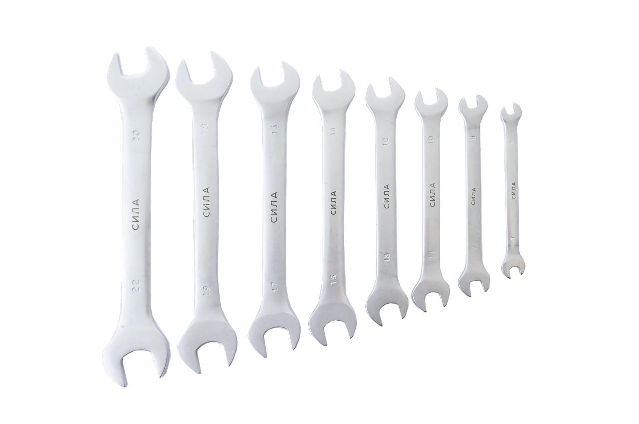 Набор рожковых ключей Сила - 8 шт. (6-22 мм)
