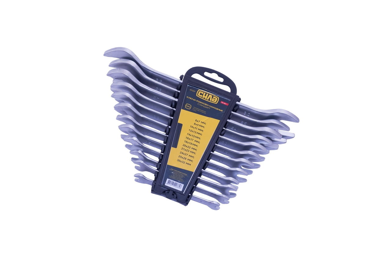 Набор рожковых ключей Сила - 12 шт. (6-32 мм)