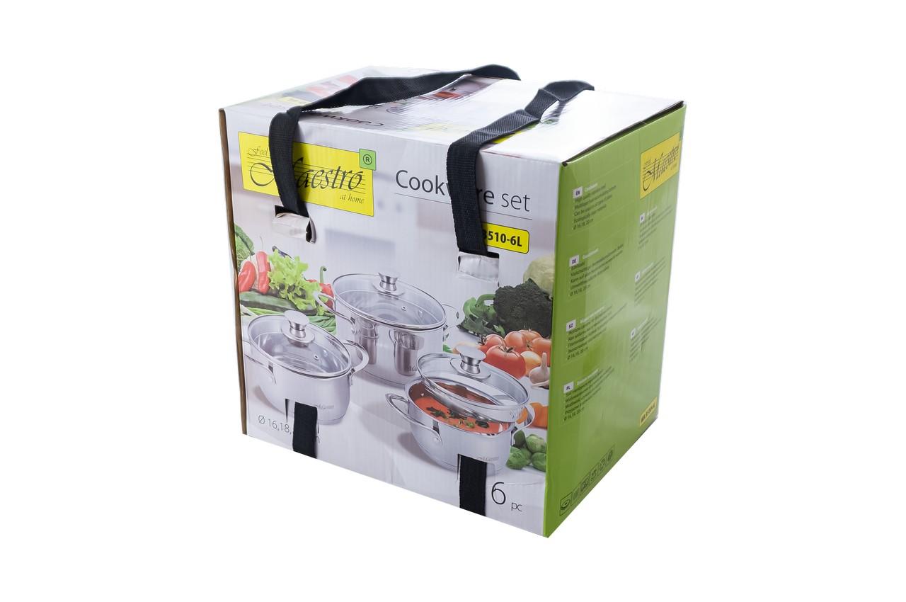 Набор посуды нержавеющий Maestro - 1,6 x 2 x 3 л (3 шт.)