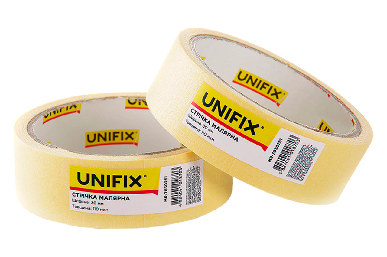 Лента малярная Unifix - 30 мм x 20 м желтая
