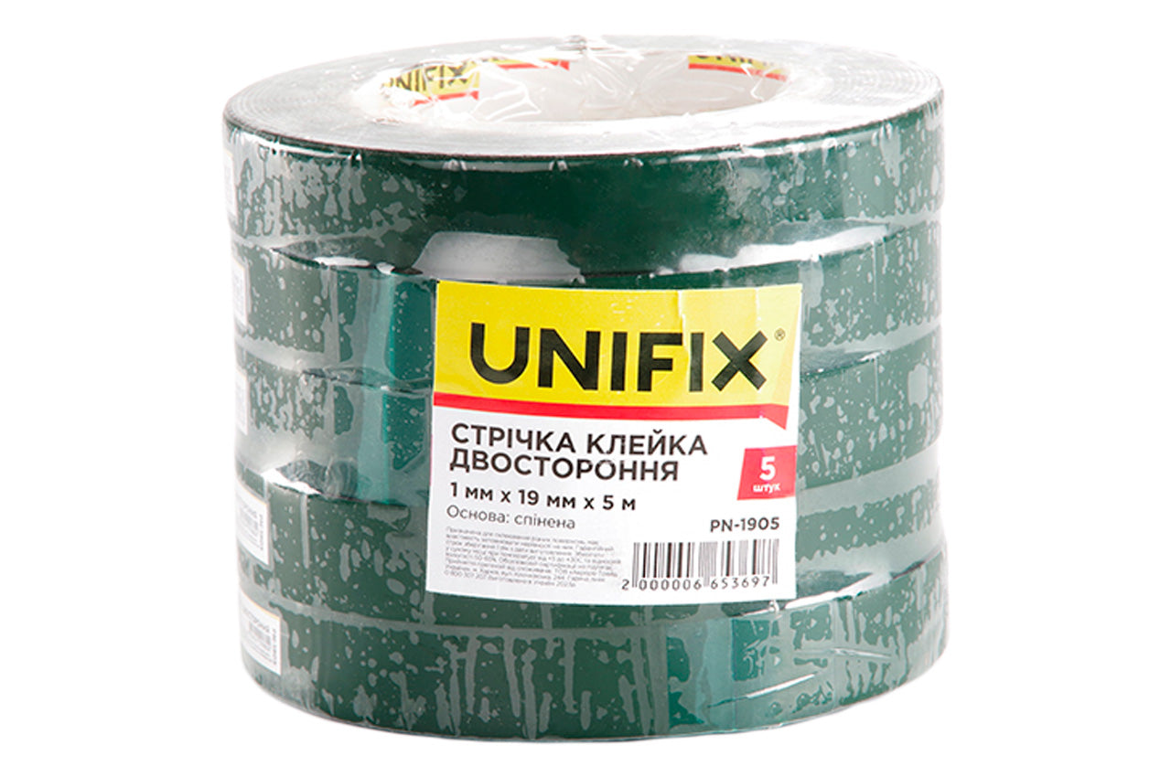 Скотч двухсторонний Unifix - 19 мм x 5 м вспененный