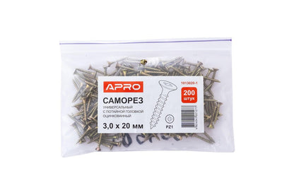Саморез универсальный Apro - 3,0 x 20 мм (200 шт.)