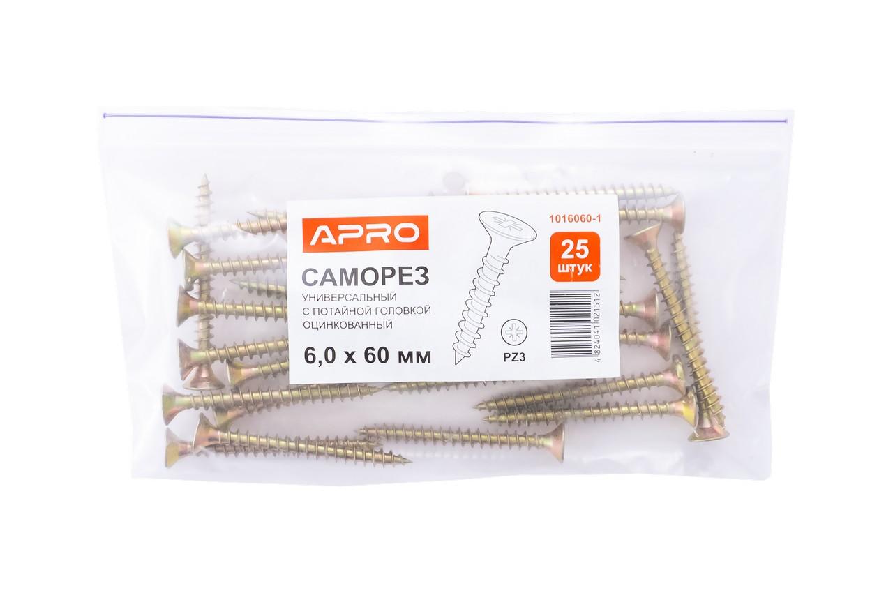 Саморез универсальный Apro - 6,0 x 60 мм (25 шт.)