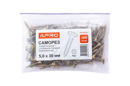 Саморез универсальный Apro - 5,0 x 30 мм (100 шт.)