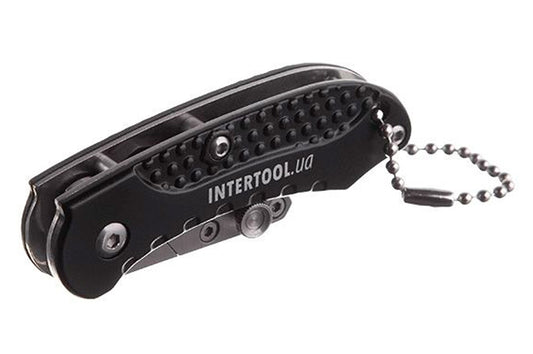 Нож Intertool - трапециевидный, алюминиевый мини 9 мм