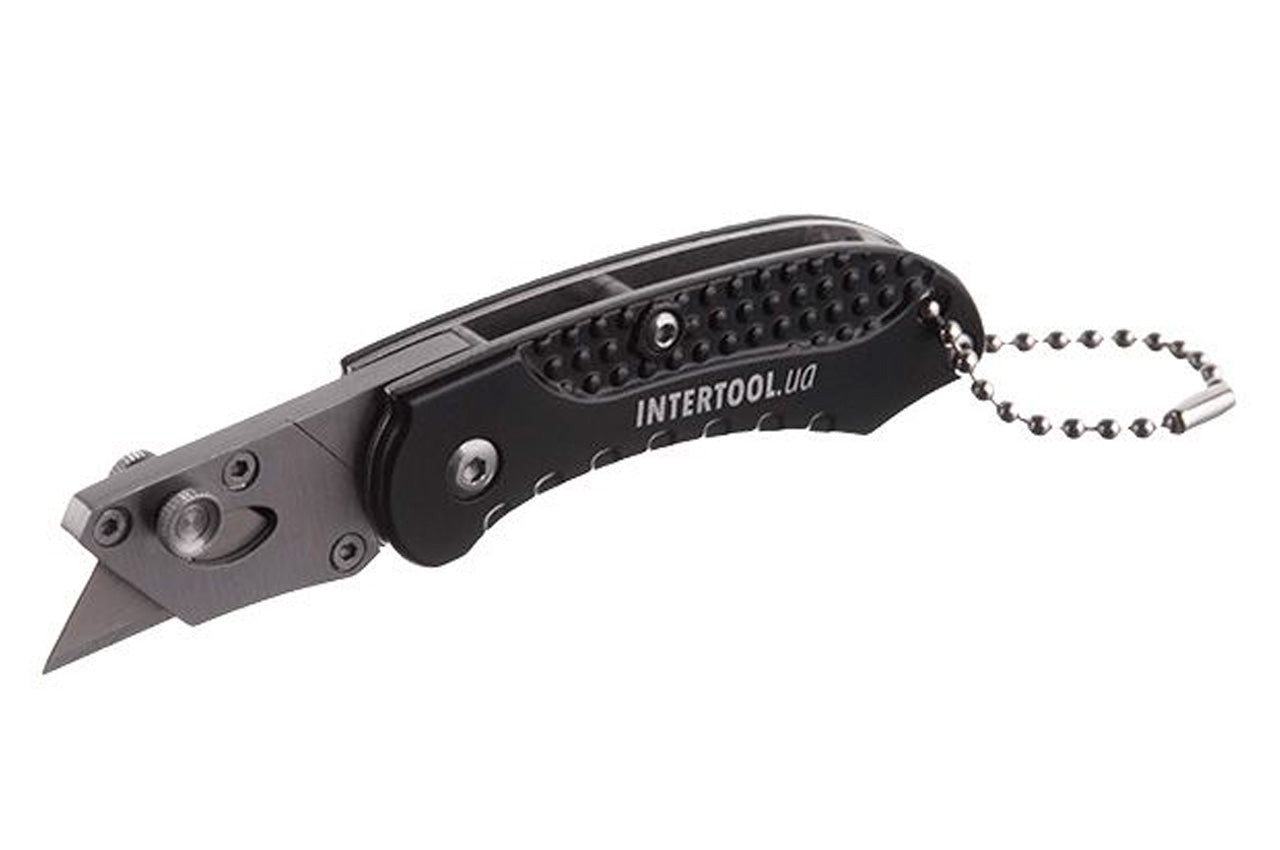 Нож Intertool - трапециевидный, алюминиевый мини 9 мм