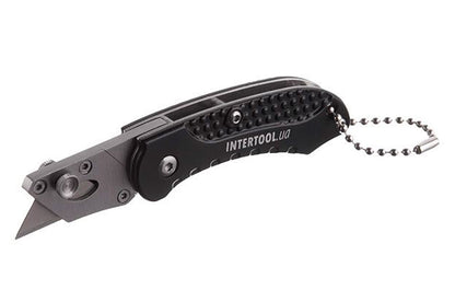 Нож Intertool - трапециевидный, алюминиевый мини 9 мм