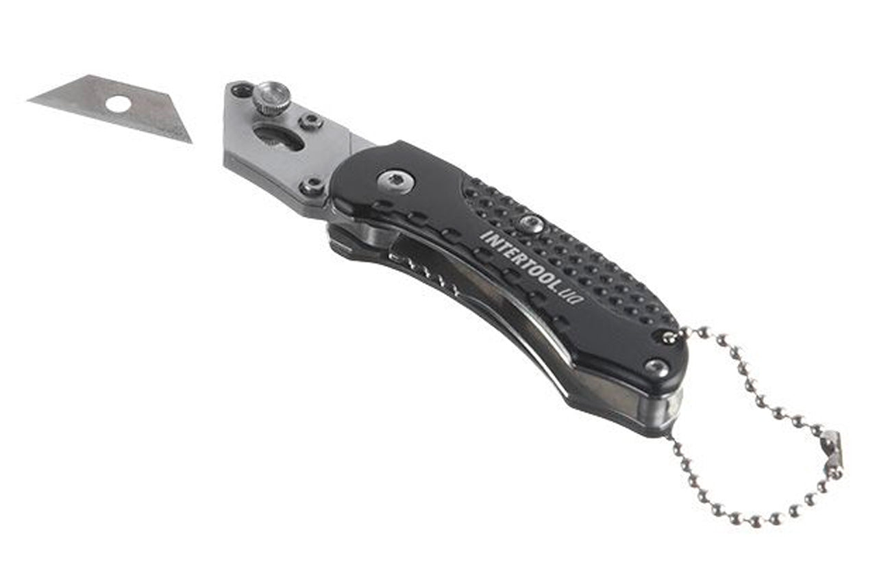Нож Intertool - трапециевидный, алюминиевый мини 9 мм