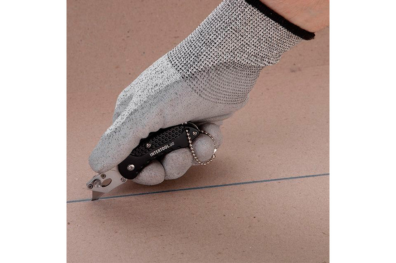 Нож Intertool - трапециевидный, алюминиевый мини 9 мм