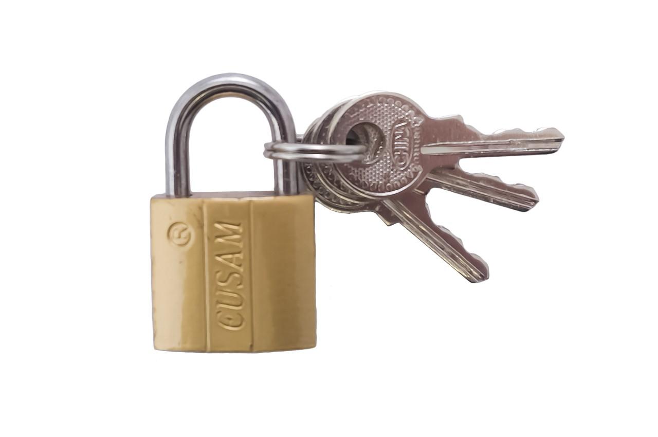 Замок навесной FZB - 20 мм желтый лазерный