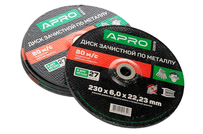 Диск зачистной по металлу Apro - 230 х 6 х 22,2 мм