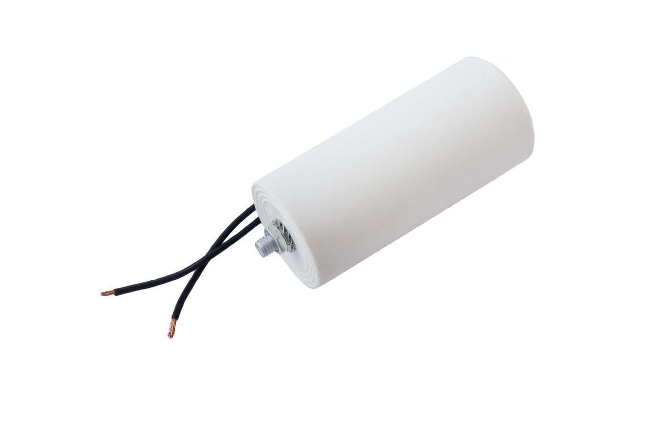 Конденсатор CBB60 Асеса - 65 мкФ x 450В, провод+болт