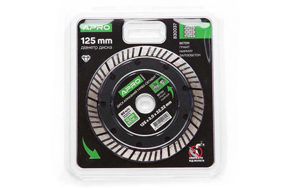 Диск алмазный Apro - 125 мм турбо-сегмент