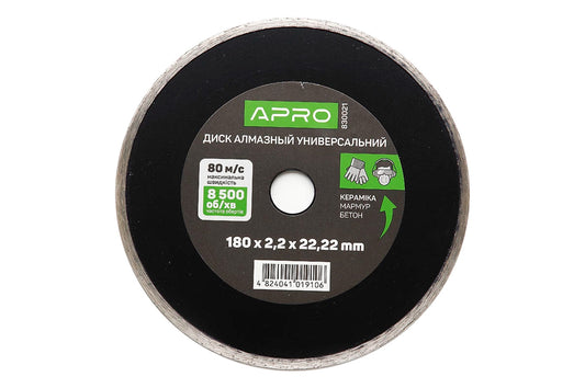 Диск алмазный Apro - 180 мм плитка