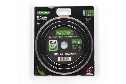 Диск алмазный Apro - 180 мм плитка