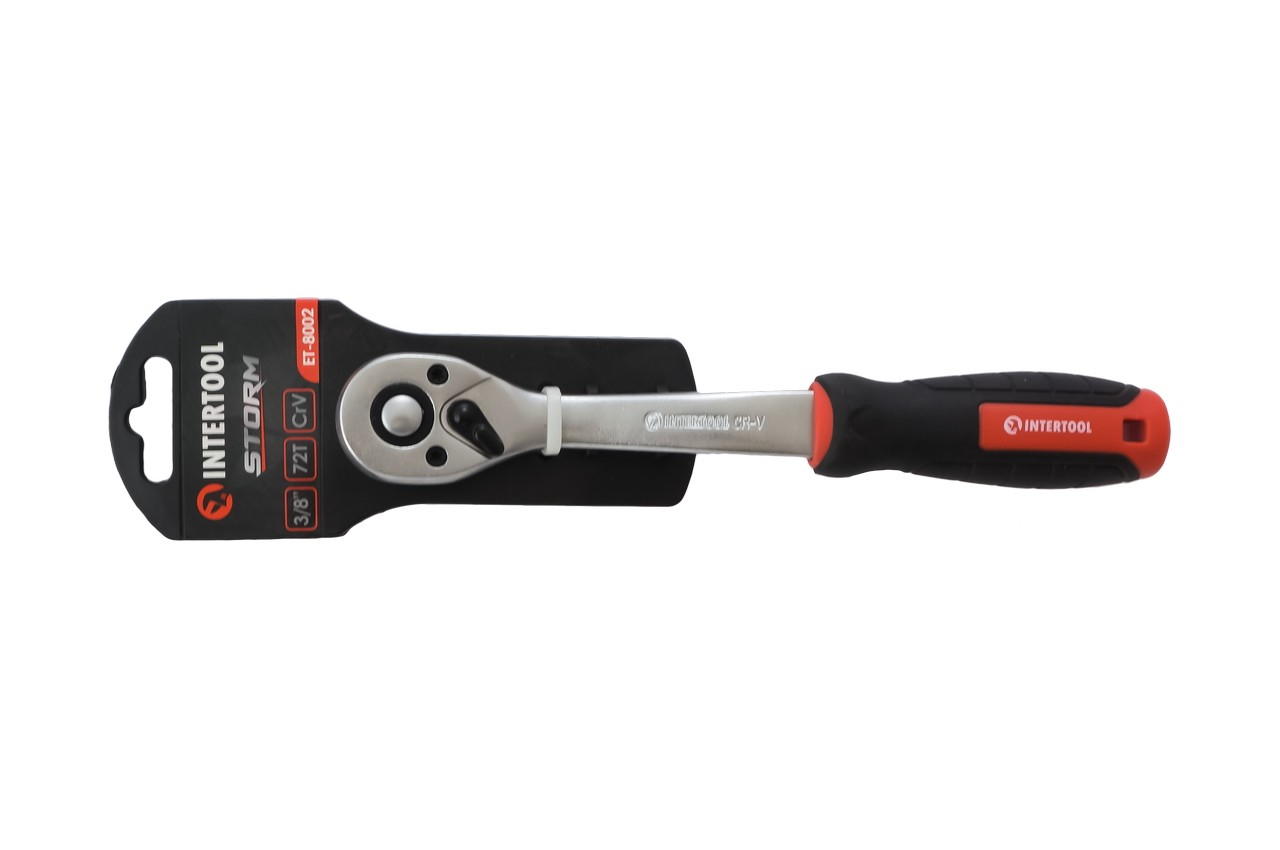 Ключ трещоточный (рукоятка с храповым механизмом) Intertool - 3/8" x 72T Storm