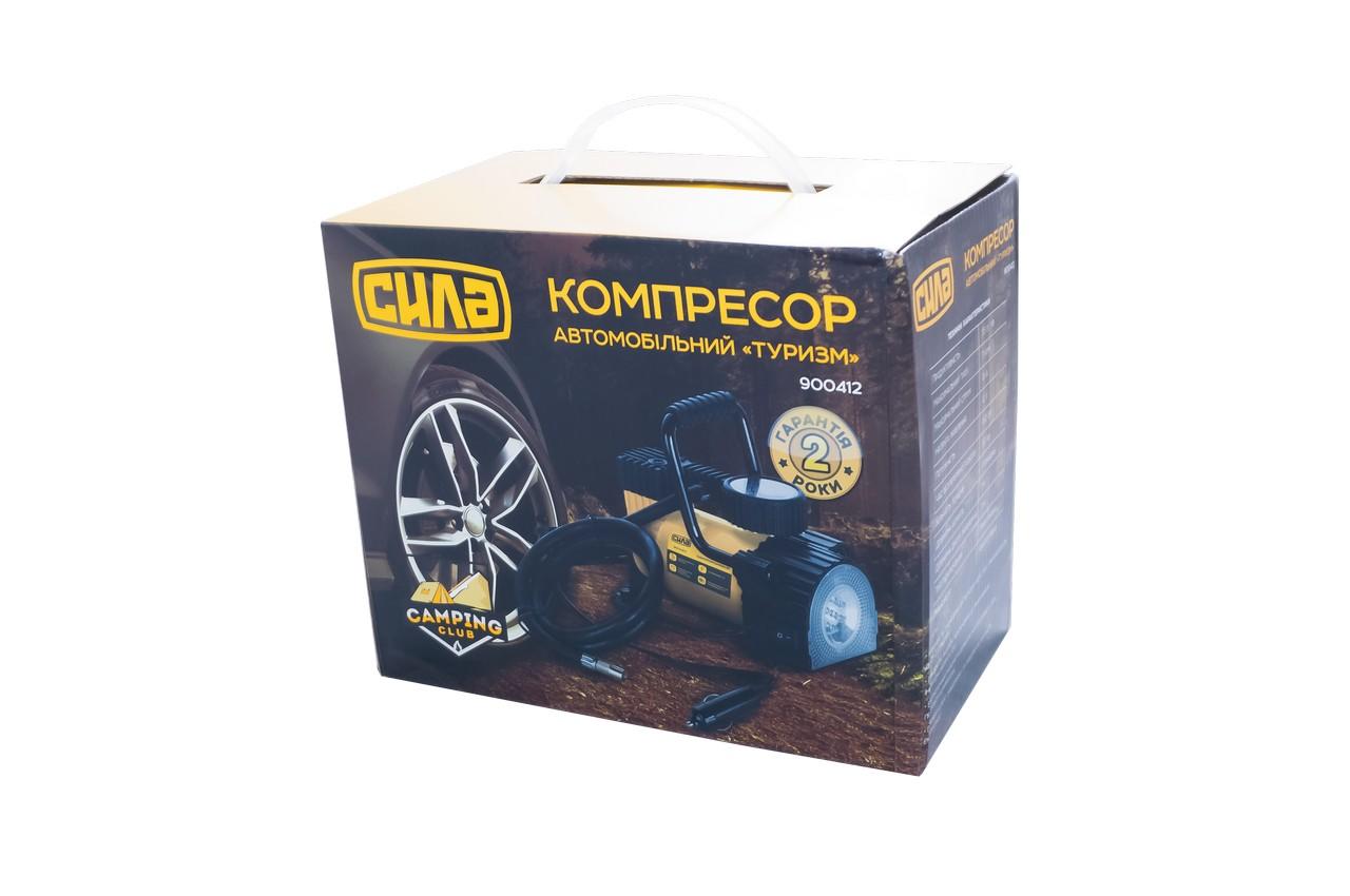 Миникомпрессор автомобильный Сила - 7 атм x 35 л/мин однопоршневой с фонариком