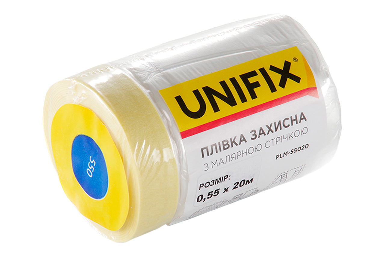 Плівка захисна з малярною стрічкою Unifix - 0,55 х 20 м