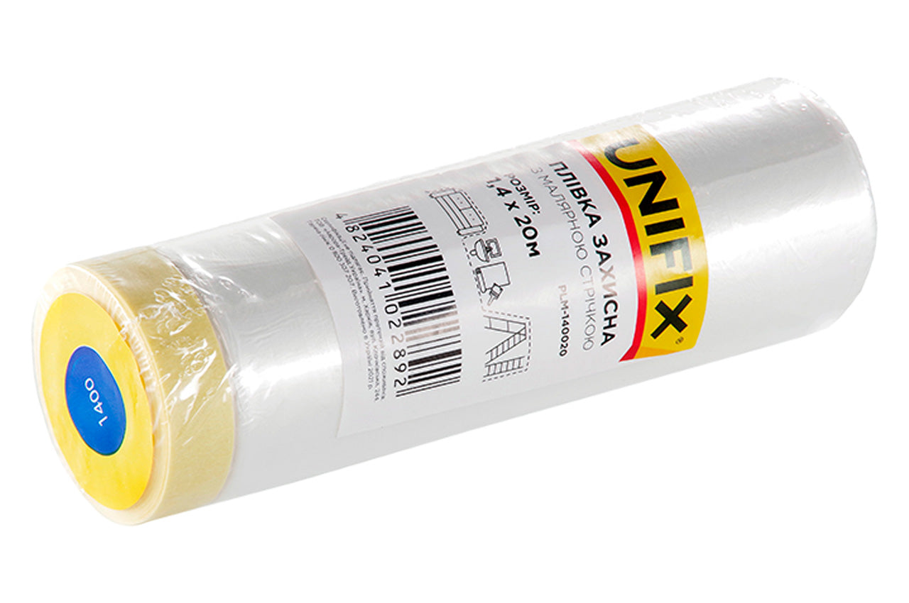 Плівка захисна з малярною стрічкою Unifix - 1,4 х 20 м