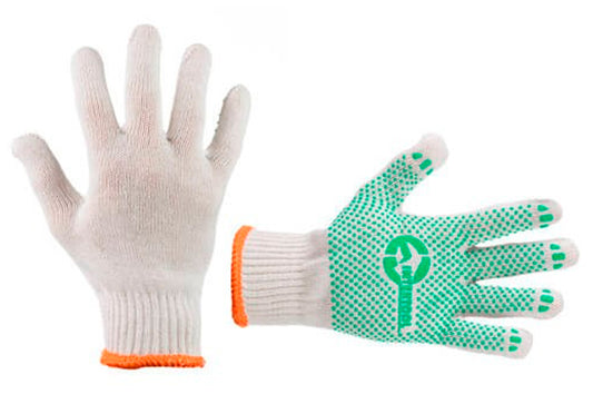 Перчатки Intertool - 60/40 с точкой 90г белые 10"