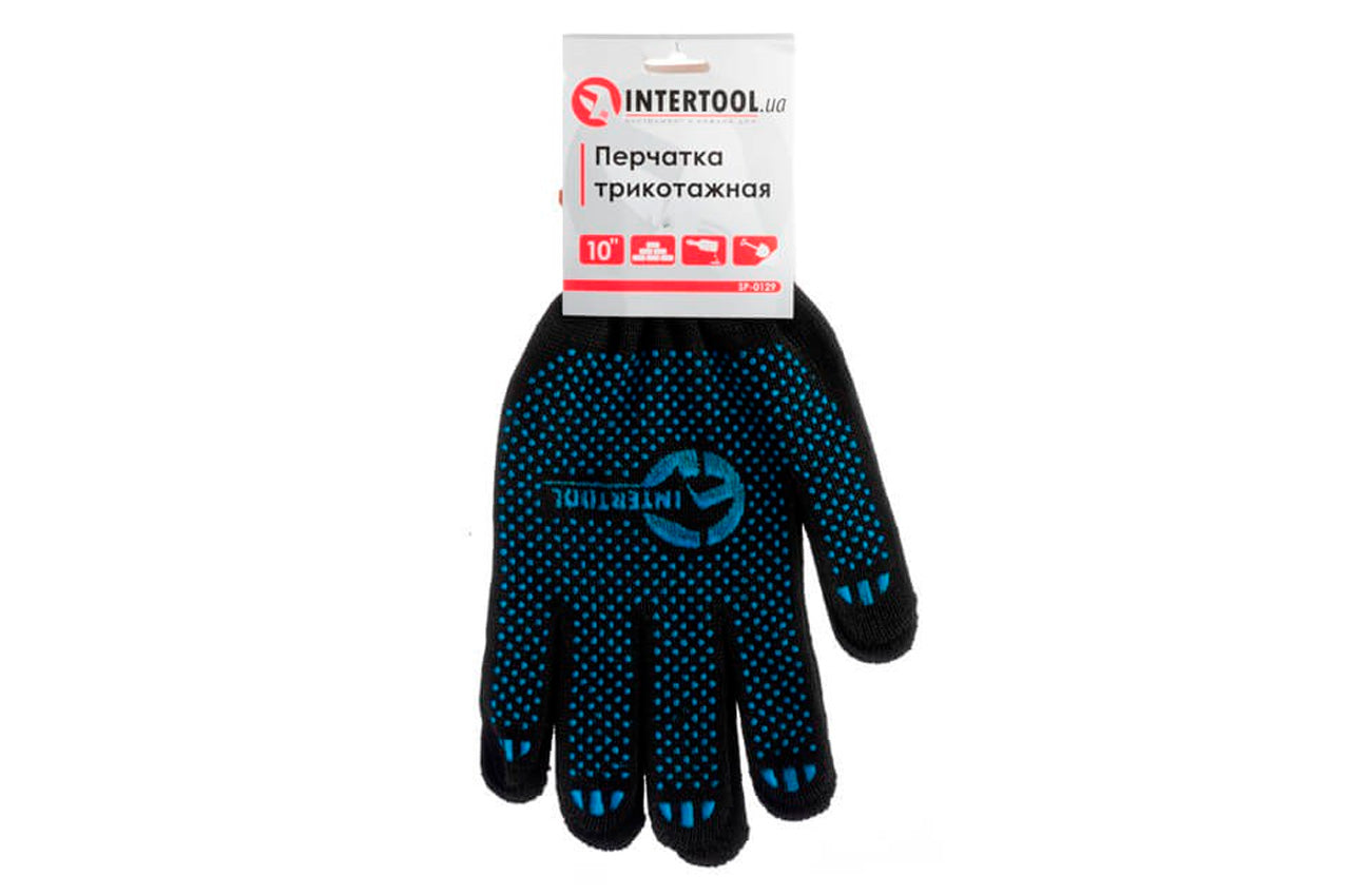Перчатки Intertool - 70/30 с точкой 55г черные 10"