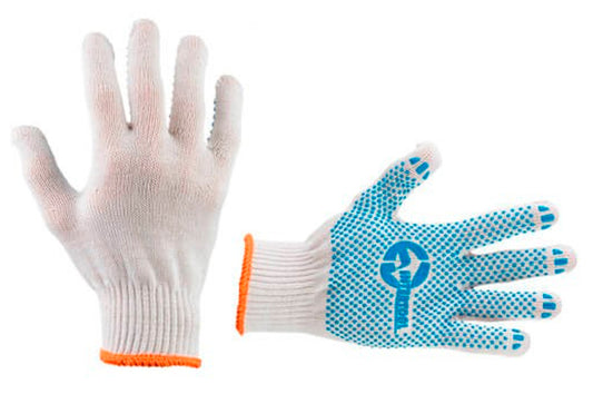 Перчатки Intertool - 70/30 с точкой 55г белые 10"