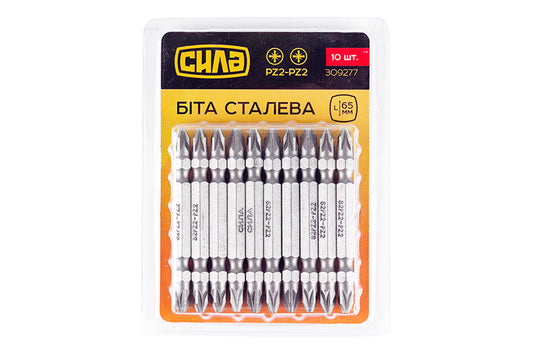 Бита Сила - PZ2 x PZ2 x 65 мм (10 шт.)