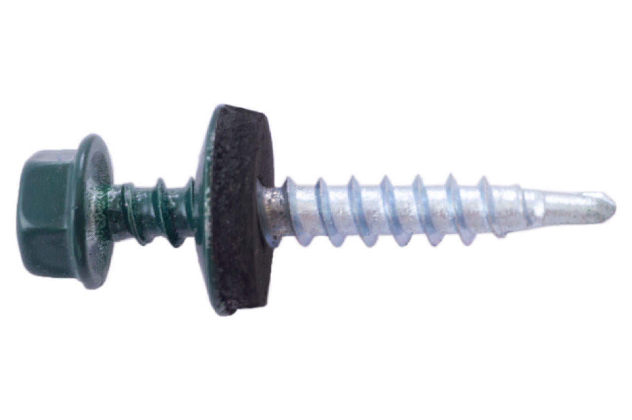 Саморез кровельный Apro - 4,8 x 35 мм RAL 6005 (50 шт.)