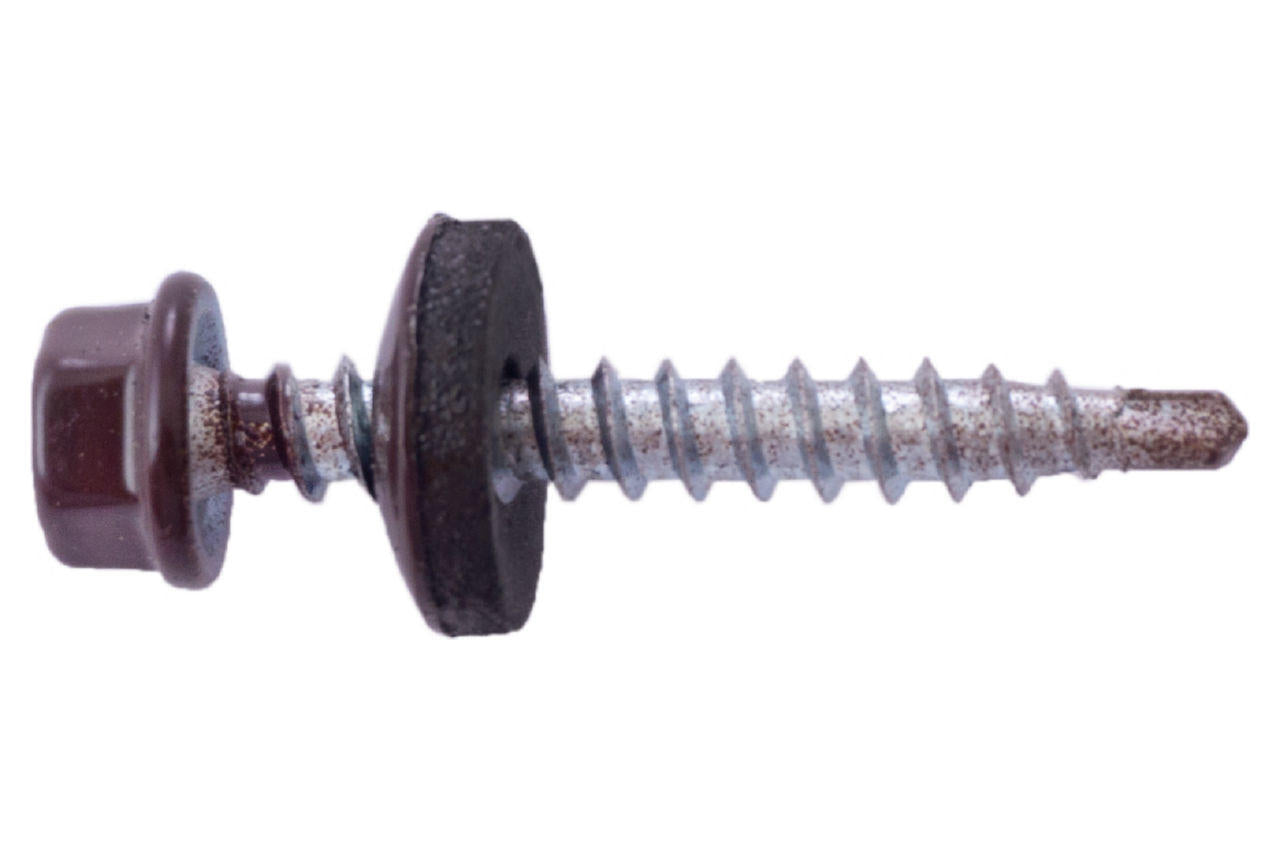 Саморез кровельный Apro - 4,8 x 35 мм RAL 8017 (50 шт.)