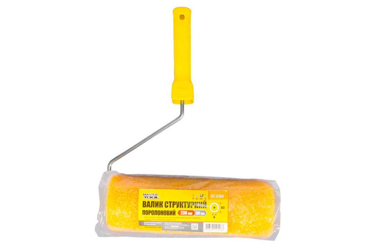 Валик структурный поролоновый Mastertool - 80 х 230 мм с ручкой