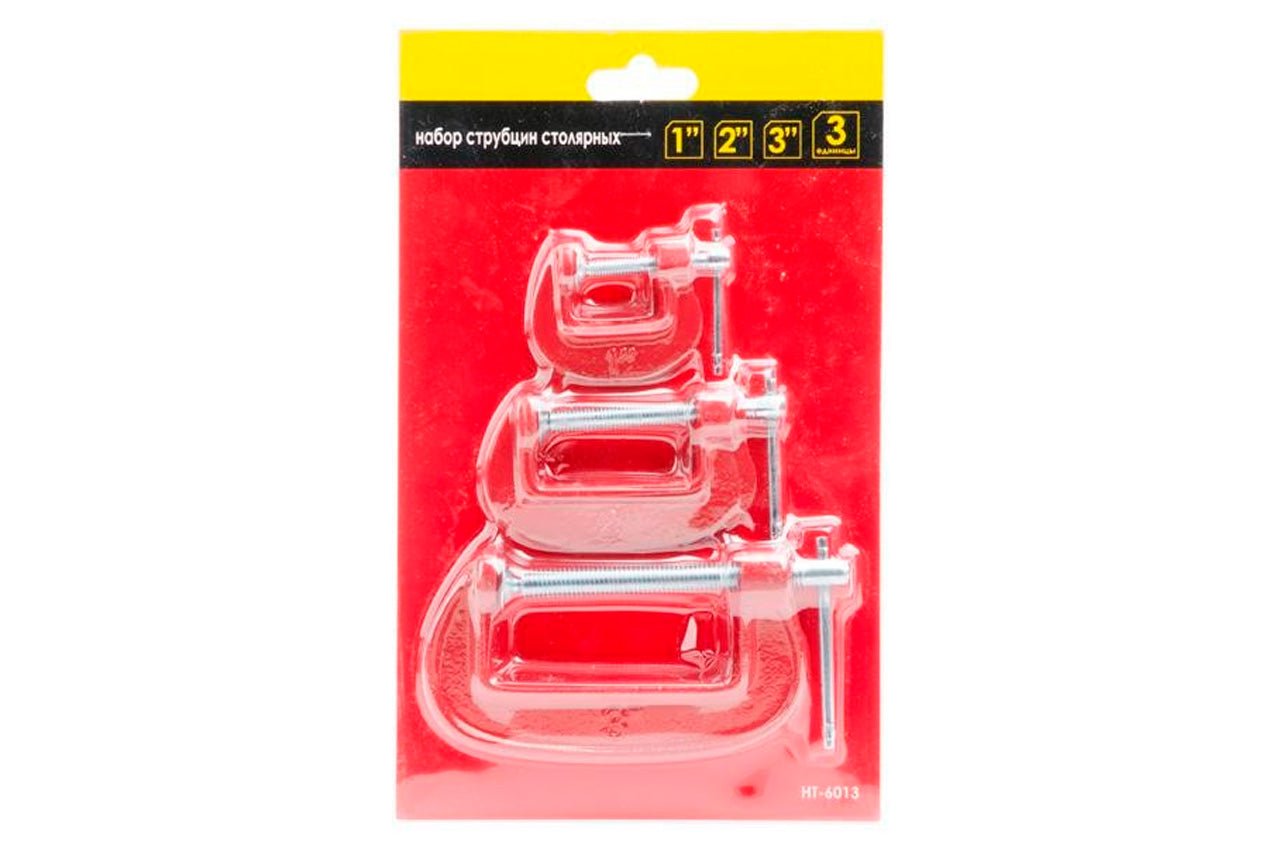 Набір струбцин G-тип Intertool - 25 x 50 x 75 мм (3 шт.)