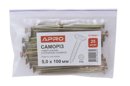 Саморез универсальный Apro - 5,0 x 100 мм (25 шт.)