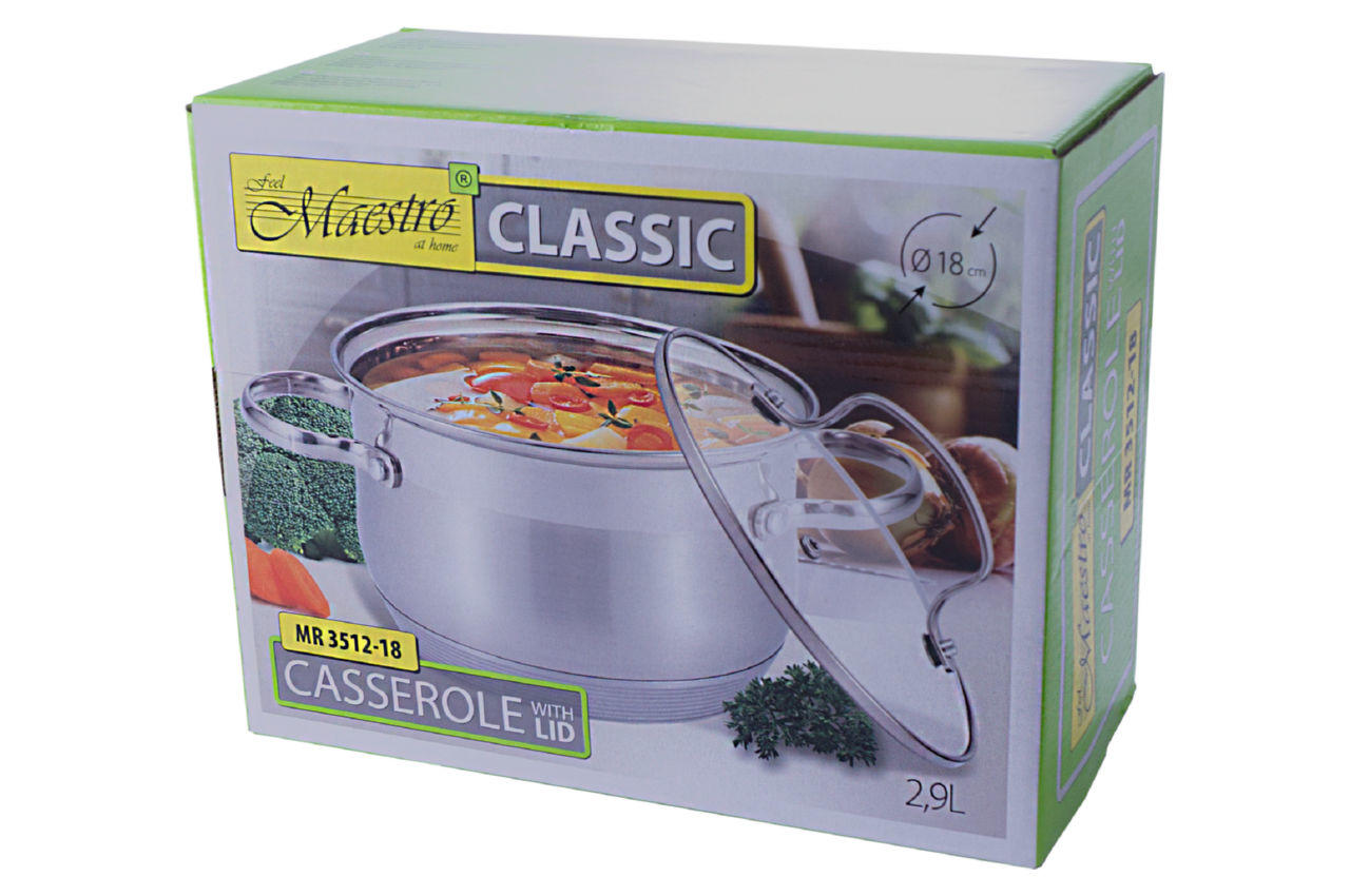 Кастрюля нержавеющая Maestro - 180 x 2,9 л