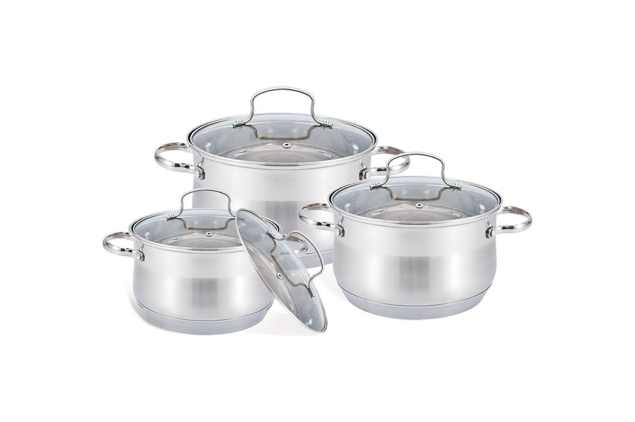 Набор посуды нержавеющий Maestro - 2,9 x 5,1 x 6,5 л (3 шт.)